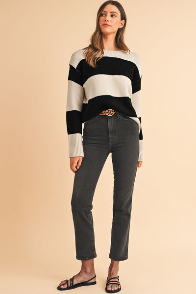 Loose Colorblock Pullover Sweater