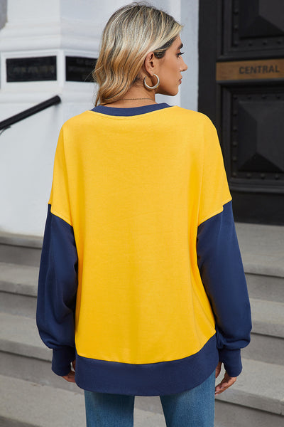 Thumbhole Block Sweatshirt