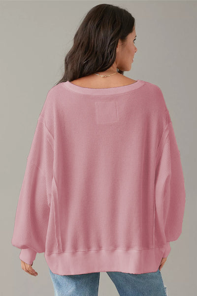 Oversized Bishop Knit Split Sleeve Sweatshirt