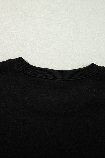 Black "Touch Down" Sweatshirt w/ patched footballs