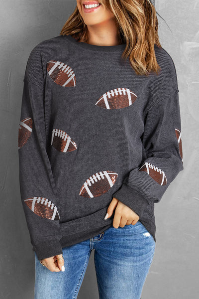 Sequin Football Sweatshirt