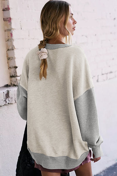 Thumbhole Block Sweatshirt