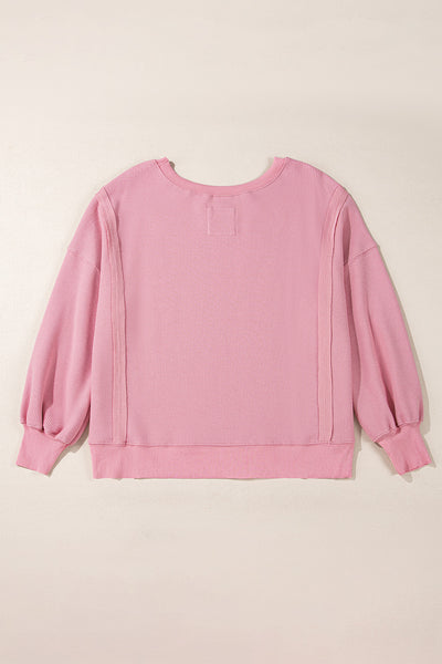 Oversized Bishop Knit Split Sleeve Sweatshirt