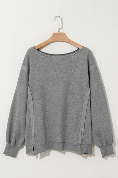 Oversized Bishop Knit Split Sleeve Sweatshirt