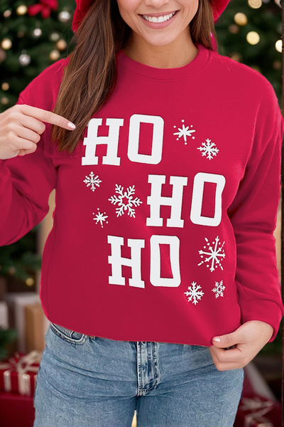 Fiery Red Christmas "Ho Ho Ho" Sweatshirt