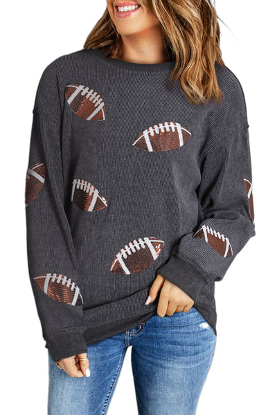 Sequin Football Sweatshirt